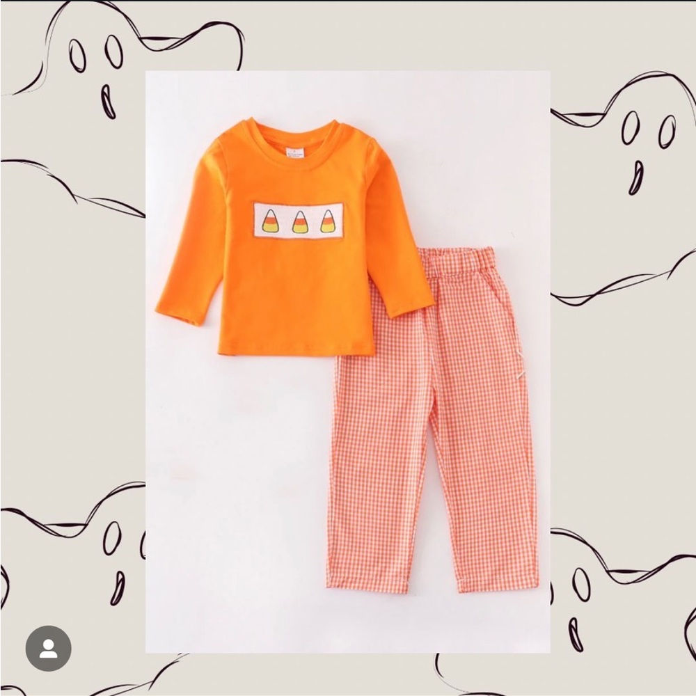 Orange Candy Corn Kids Pajamas